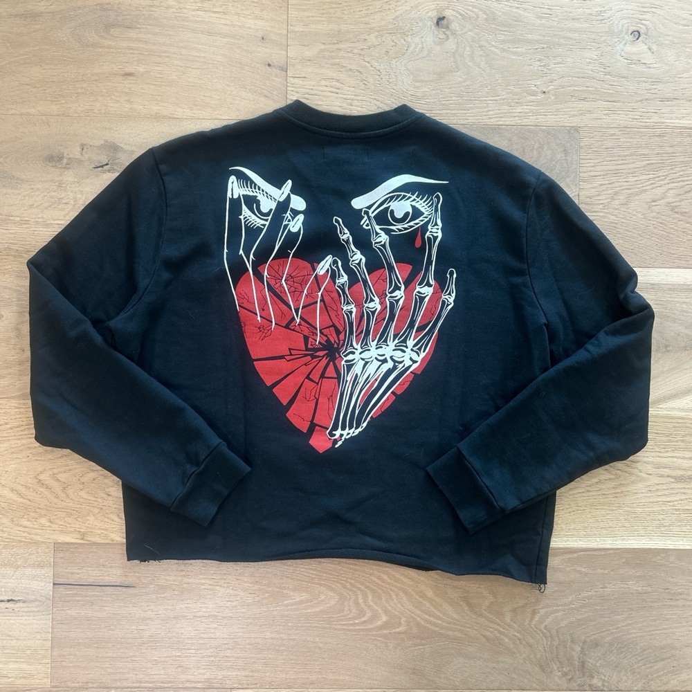 Allsaints crewneck sweatshirt Black Skeleton Heart